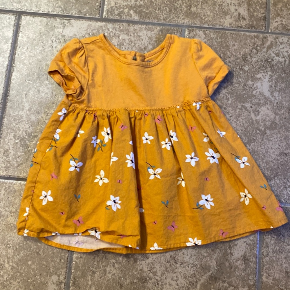 Carter’s 5T gold flower floral print shirt